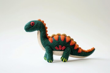 Obraz premium embroidered art of cute dinosaurus cute Parasaurolophus, embroidered, fashion, art, textile, dinosaur, design, vector, fabric, retro, decoration, print, illustration, graphic,, kids