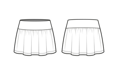 Sports Skirt Flat Technical Sketch CAD