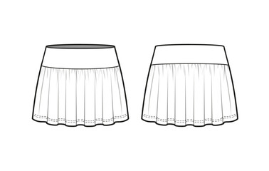 Sports Skirt Flat Technical Sketch CAD