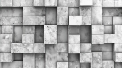 Abstract Grey Concrete Wall with Cubed Pattern