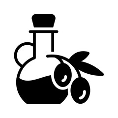 Vector solid black icon for Olive oil