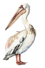 Fototapeta premium Pelican on White Background