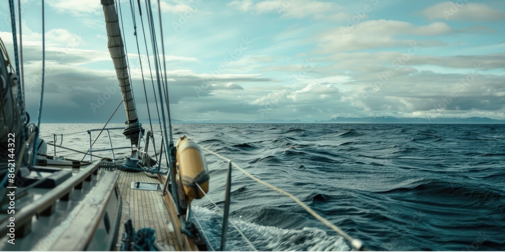 Wall mural Sailboat on ocean