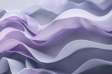 Obraz premium Soft pastel purple and grey abstract waves with a matte finish