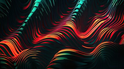 Vibrant neon lights pulsating in abstract patterns