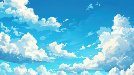 Blue Sky with Softly Focused White Clouds