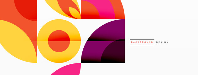 Fototapeta premium Circles and petals. Geometric beautiful abstract minimal template for Wallpaper, Banner, Background, Card, Book Illustration, landing page