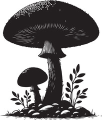 Mushroom icon vector flat silhouette style vector image illustration