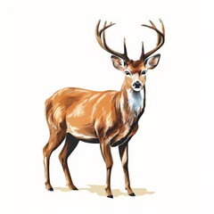 an AI Image Generator, deer head in the woods, in the style
