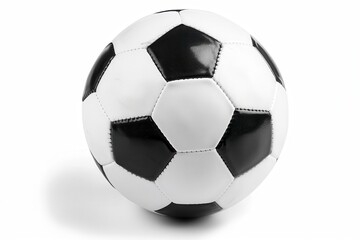 a soccer ball, essential sports equipment, classic black and white design, isolated on white background