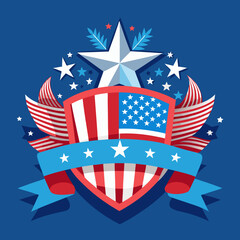 A modern banner design mockup for American independence day