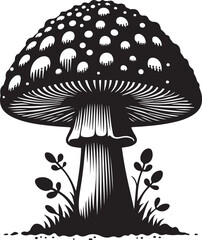 Mushroom icon vector flat silhouette style vector image illustration