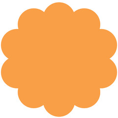Orange Scalloped Circles Shape Badges