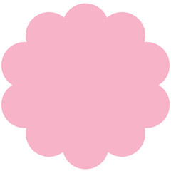 Pink Scalloped Circles Shape Badges