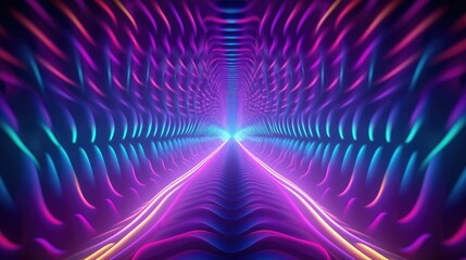 Vibrant neon lights pulsating in abstract patterns