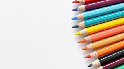 Fototapeta premium Color pencils on a white surface
