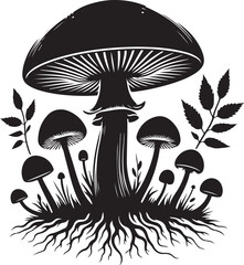 Mushroom icon vector flat silhouette style vector image illustration