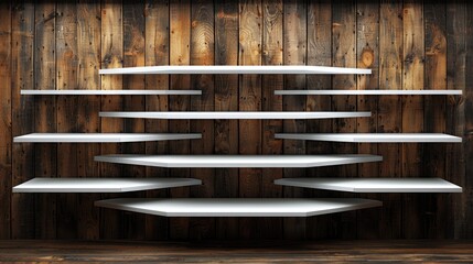 white shelf on wooden wall  