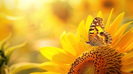 Sunflower, Monarch butterfly on sunflower.