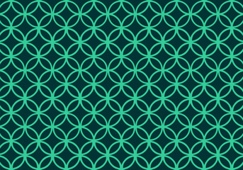 Seamless Geometric Circle Overlapping Pattern Background in Green and Dark Colors for Modern and Minimalist Design