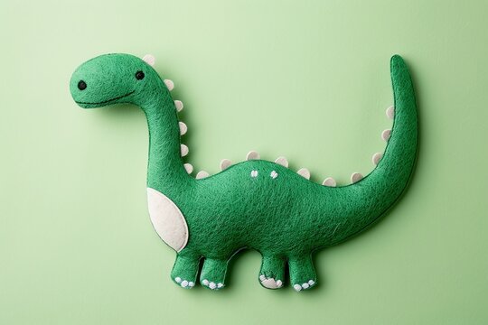 cute embroidered dinosaurus Diplodocus, 3d illustration, pattern, frame, funny, handmade, jurassic, lizard, monster,
