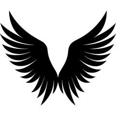 Fototapeta premium Angel Wings black silhouette