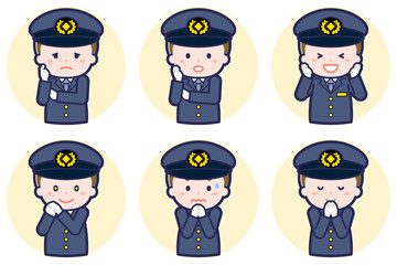 男性運転手のポーズセット_04