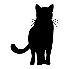 猫の正面シルエット