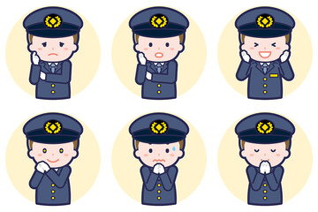 男性運転手のポーズセット_04