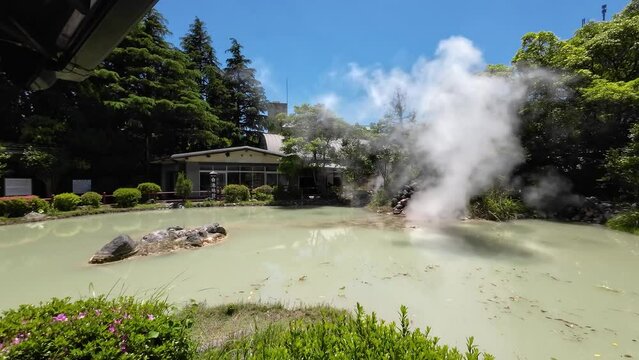 Oita, Japan, Shiraike Jigoku at Beppu Jigoku Meguri May 16 2024