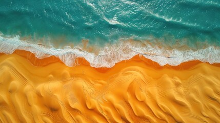 Fototapeta premium Drone image of the sand dunes of Mui Ne with patterns in the sand