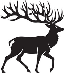 Vector wild Buck flat silhouette vector image illustration isolated  on white background