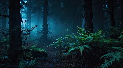 dark forest in the night