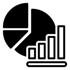 Pie chart icon, glyph icon style