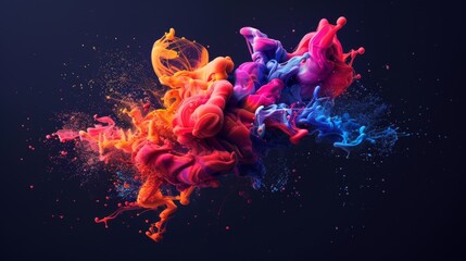 Obraz premium 3d Abstract red blue liquid background