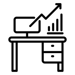 desk icon, line icon style