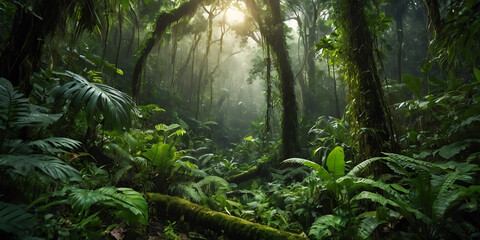Ecology lush rainforest vibrant jungle environment greenery biodiversity