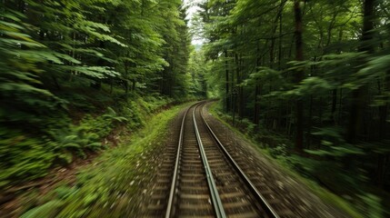 The forest seems to stretch endlessly in all directions a captivating sight from the train.