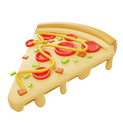 3d slice of pizza illustration