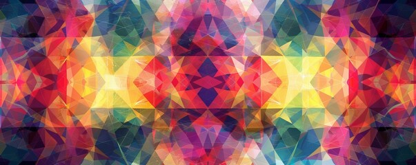 Colorful abstract geometric pattern with bright kaleidoscope design