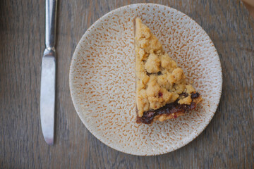 slice of apple pie cake on a plate 