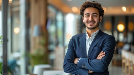 A india man in a suit is smiling and posing for a picture