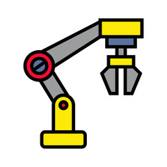 Robot Arm Color Icon 