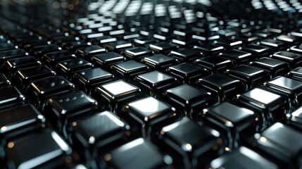 Obraz premium Endless Black Cubes Abstract Background - 3D Digital Art