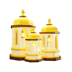 islamic ramadan lantern 3d icon