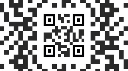 Abstract Black and White QR Code Pattern