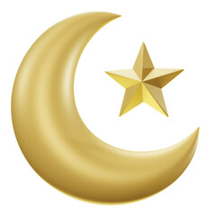 moon cresecent muslim ramadan 3d icon illustration