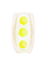 バナナクリームサンドのクレヨンイラスト