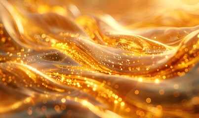 Fluid and glowing gold waves, perfect for a dynamic and eye-catching background