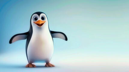 Obraz premium penguin cartoon, smiling at you AI generated